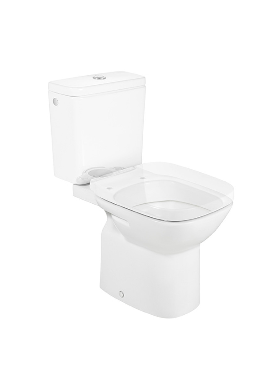 DEBBA Чаша унитаза с горизонтальным выпуском, установочный комплект, белая. (RU). ROCA