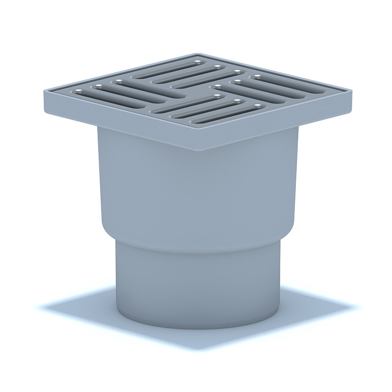 Трап вер.вып.110,н/р реш.15х15 нерж. сухой