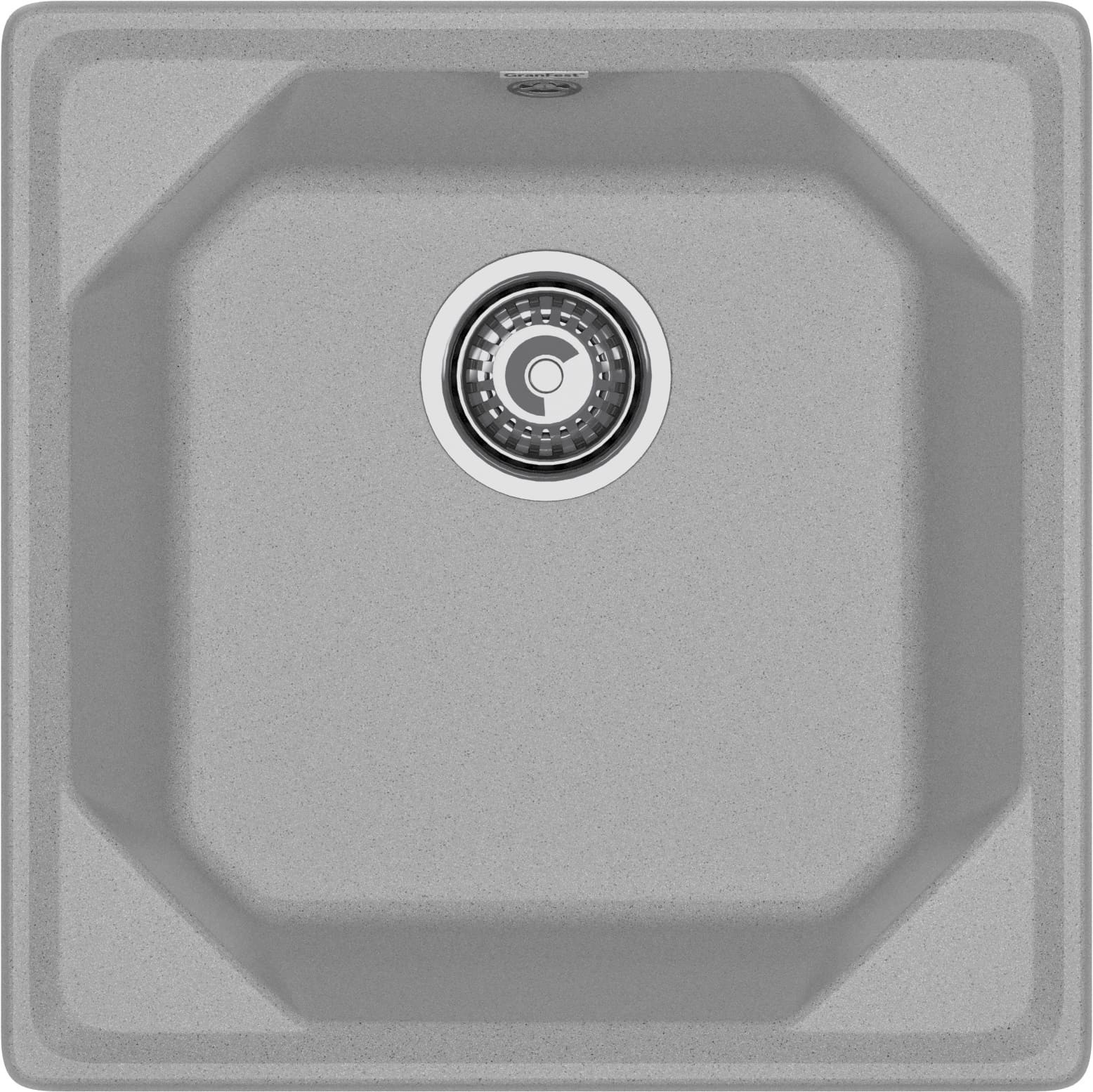 GRANFEST Мойка композит UNIQUE, GF-U-500, 1-чаша 500*500, серый