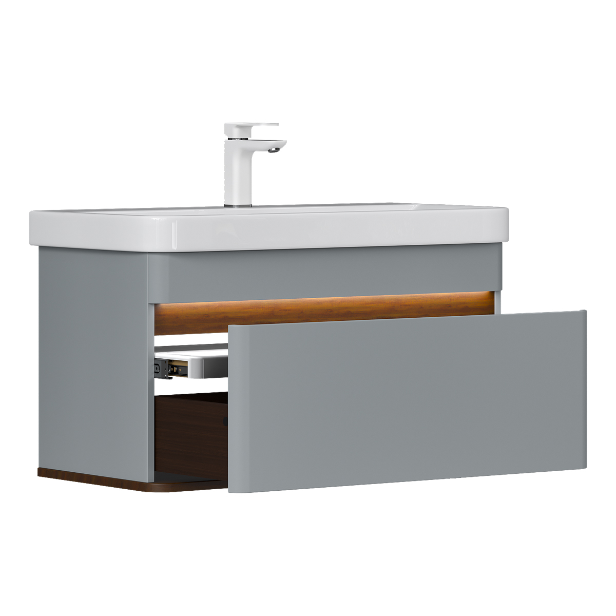 Тумба EQUIL Elegante 80 подвесная 1 ящ. мэйджик/дуб голиано (под раковину 9595-80)