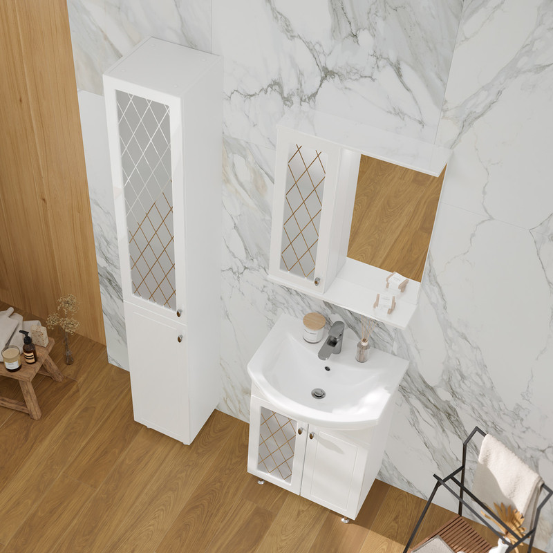 Пенал Милена/Milena 30, напольный, белый, VOLNA