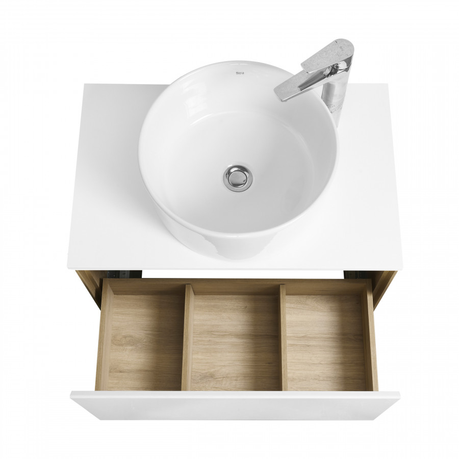 Тумба ЛИБЕРТИ 70, 1 ящ.,подв., дуб эльвезия/бел. гл-ц (под р-ну АДРИАНА 70,MILA 35,MILA 40,ОДРИ 42