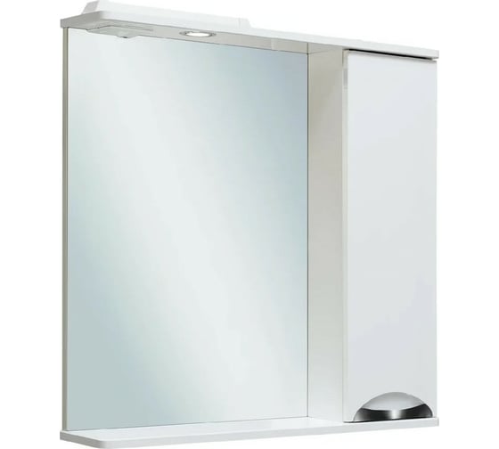 Шкаф зеркальный БАРСЕЛОНА 75, навесной, правый, белый, RUNO