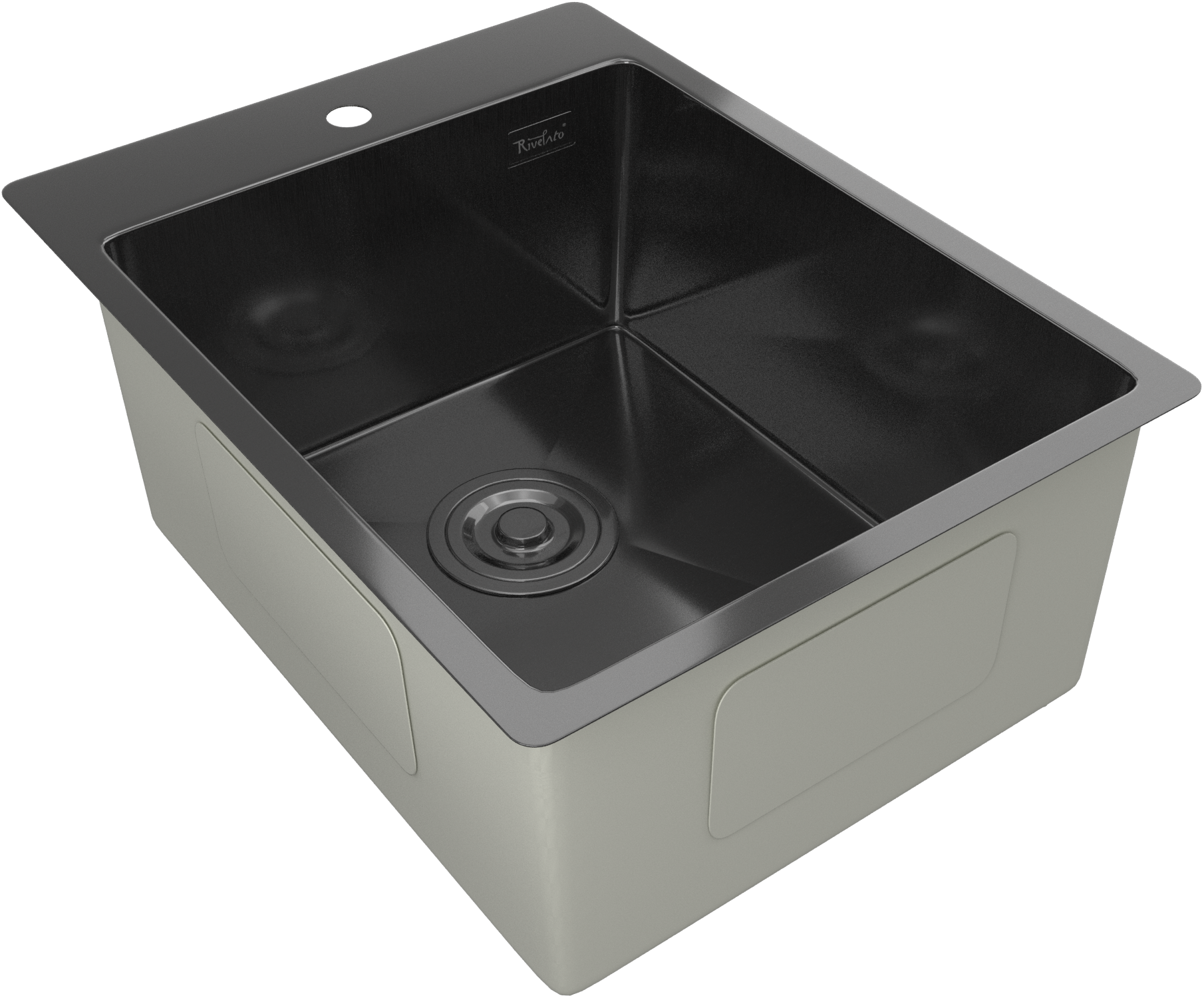 Rivelato Rinox 3850 PVD black Мойка нерж.сталь 1 чаша 380*500*200 мм арт.3850 PVD black