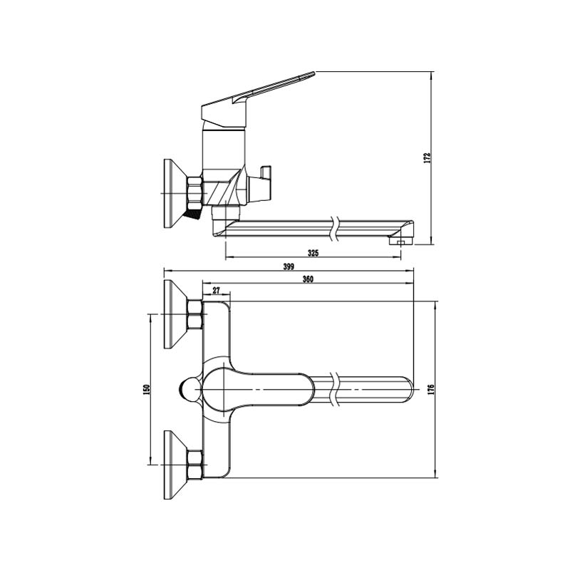 Смеситель для ванны TOKITO KONAN хром (TOK-KON-1015)