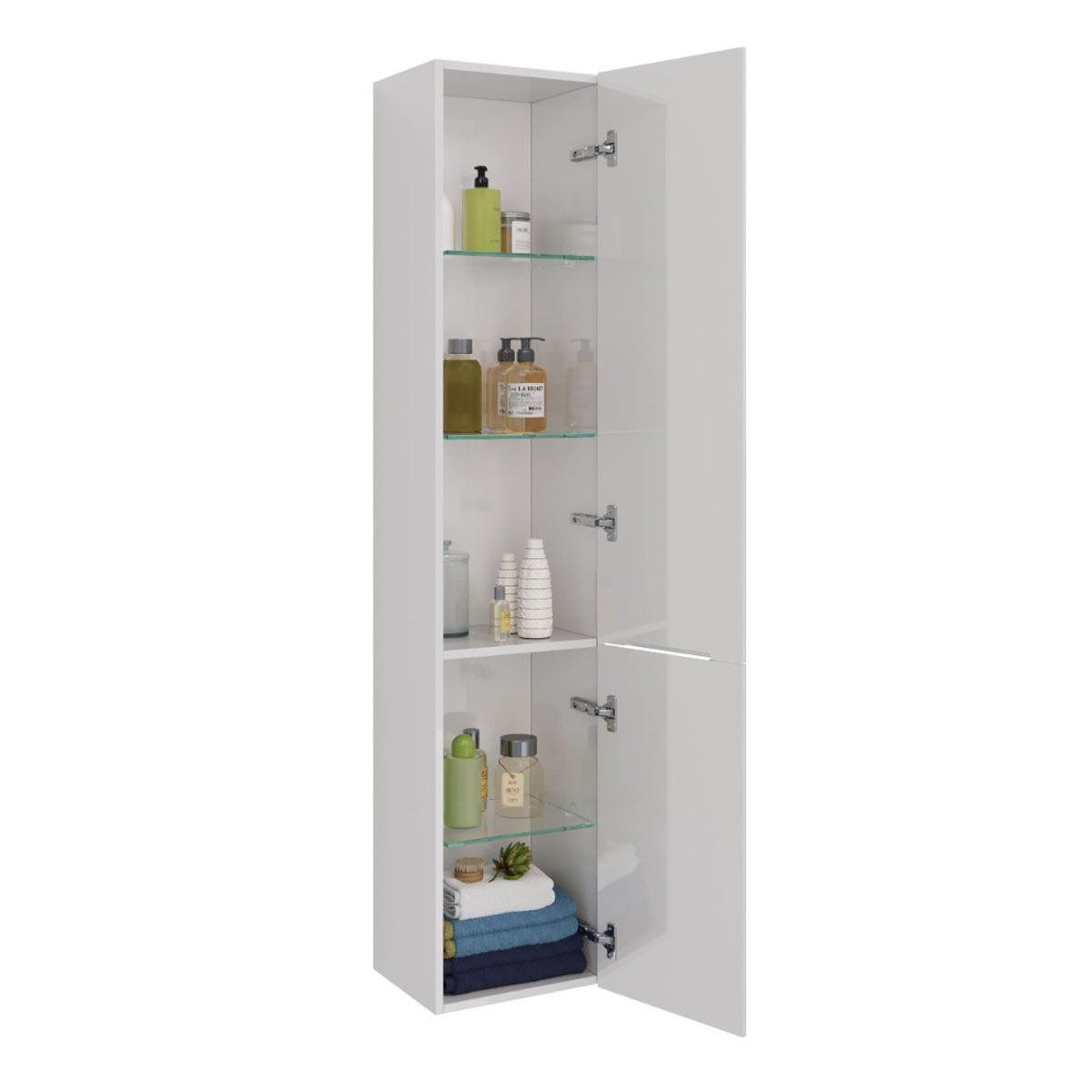 Пенал Lemark MIANO 35 см подвесной/напольный, правый, 2-х дверный, цвет корпуса, фасада: Белый гляне