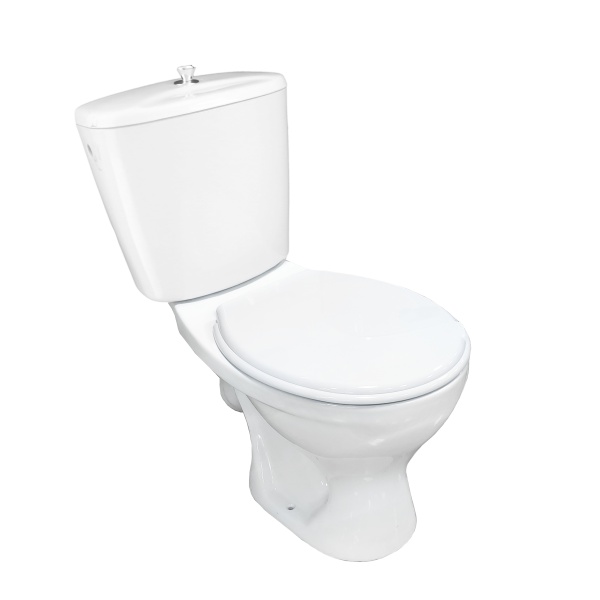 Унитаз-компакт "Оптима" Эконом наклонный выпуск, шток, боковая подводка, арматура, сиденье, крепеж Л