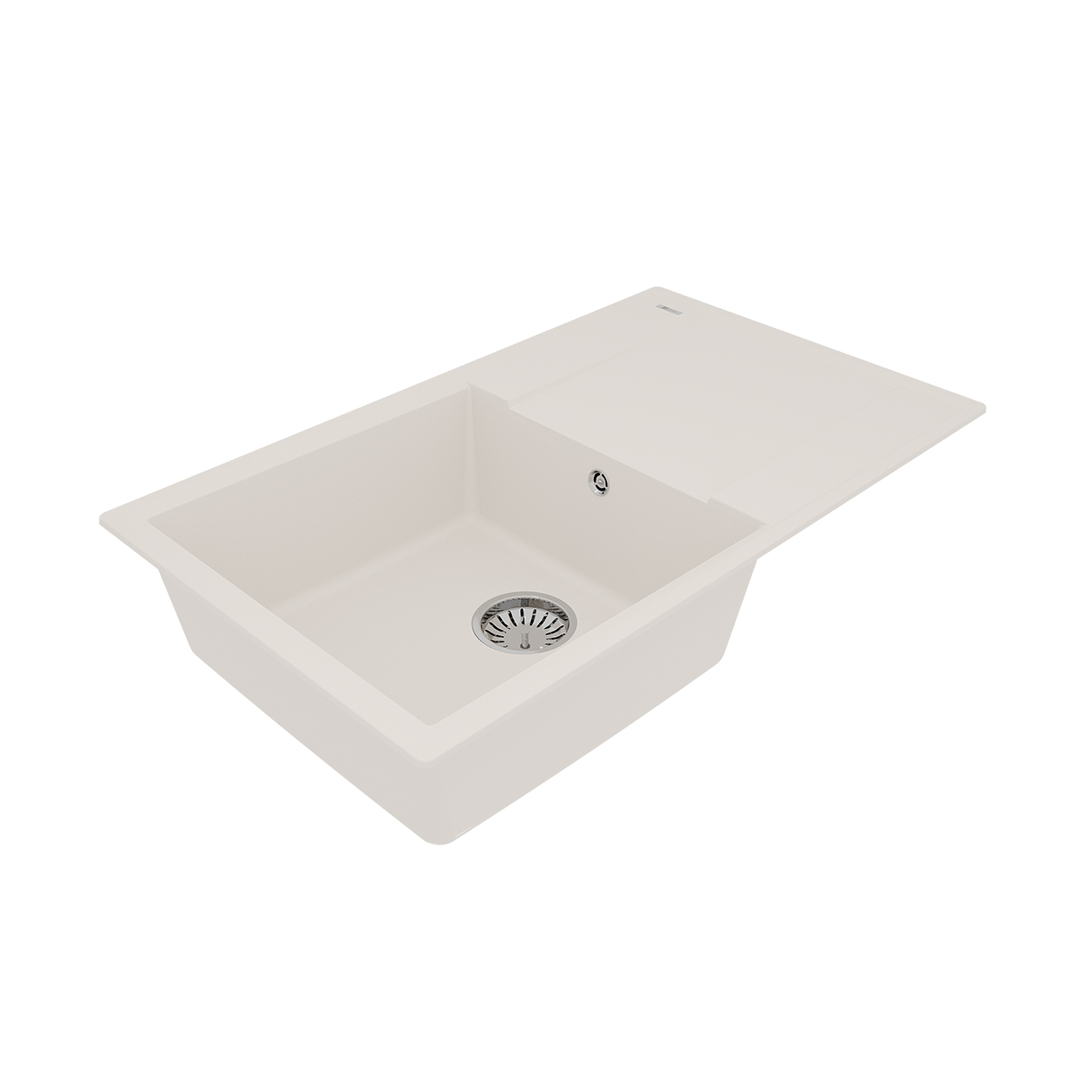 Кухонная мойка Lemark IMANDRA 840 врезная прямоугольная с крылом из кварцгранита, Жасмин 
