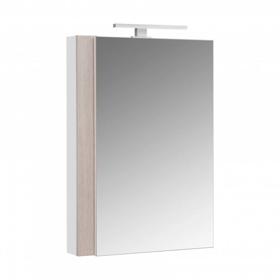 Зеркальный шкаф КАНТРИ 55, белый, дуб верона