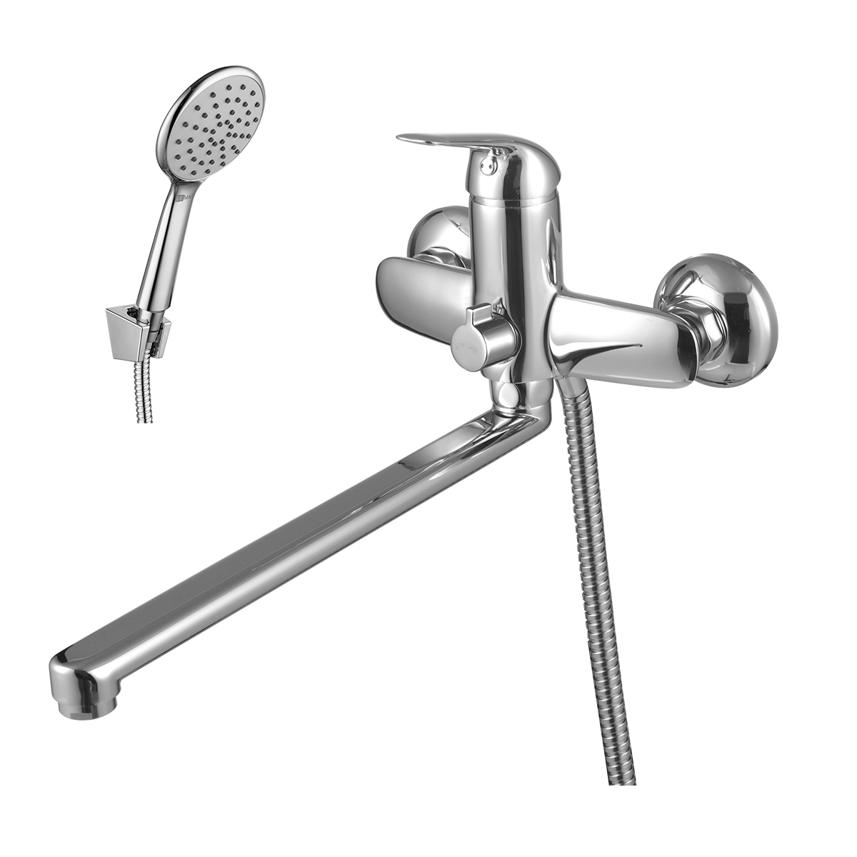 Plus_Advance Смеситель для ванны, плоск.пов.излив 300мм лейка, р/ОД, хром, LM, LM1251C