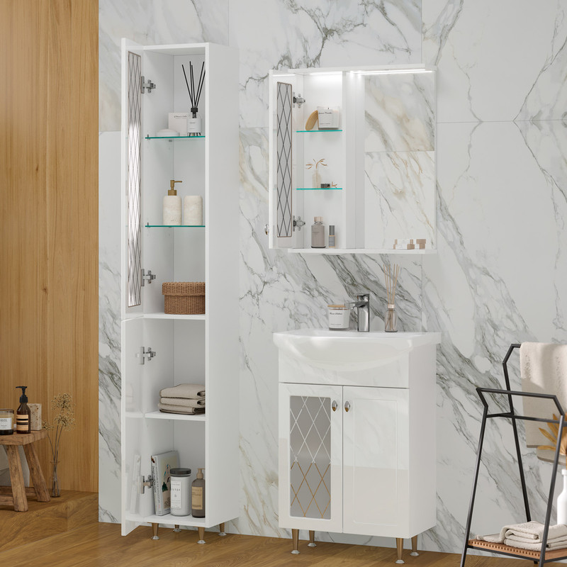 Пенал Милена/Milena 30, напольный, белый, VOLNA