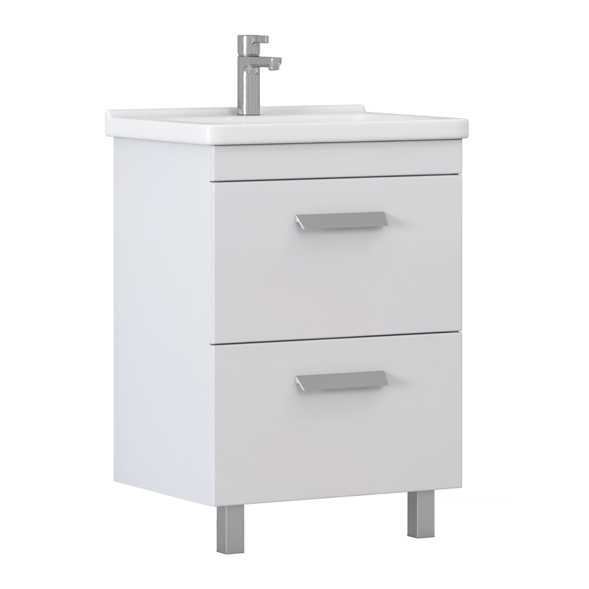 Тумба под раковину VIGO Nova 2-60 напольная белый (tn.NOV.MIR.60.2Y)