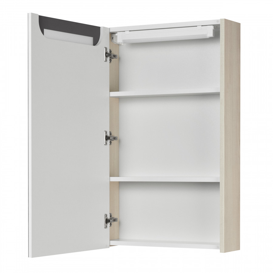 Зеркальный шкаф ВЕРДИ 50, белый, ясень фабрик