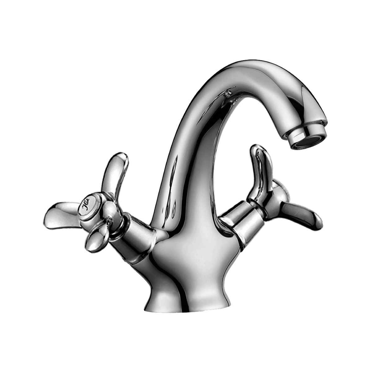 Q02 Смеситель для раковины, монолит.излив 142мм, р/ДВ, хром, ROS, Q02-61