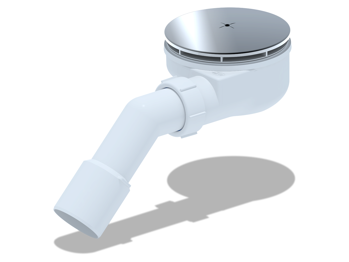 Сифон для душевого поддона  1 1/2**90, h 55 хромс пер. тр.45 40*50, ANI PLAST