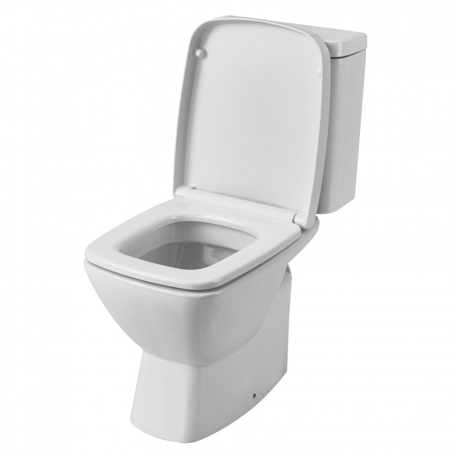 НЕО Унитаз-компакт, горизонт. выпуск, 2-х реж. арматура, сиденье дюропласт. САНТЕК