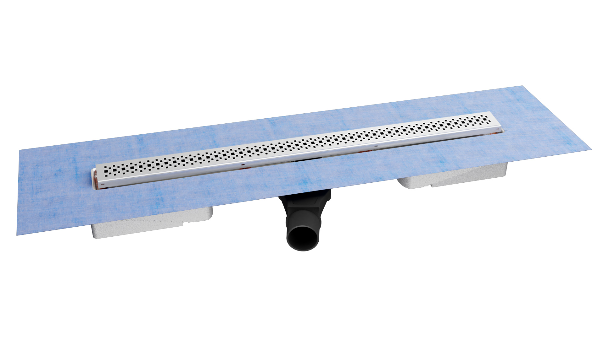 Желоб водосток C1 BRISE 800, матовый хром, S-сифон D50 H60 боковой, BERGES