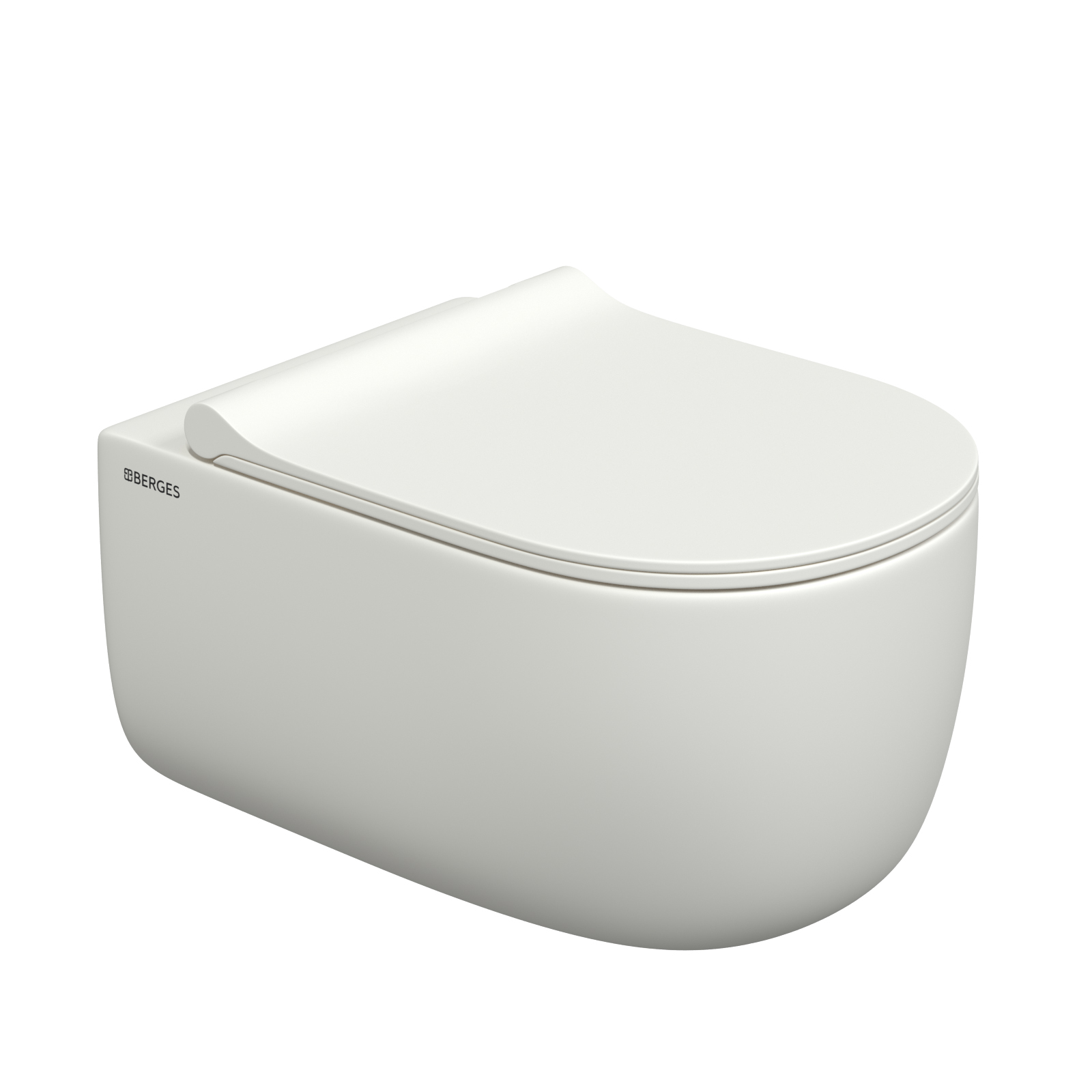 Унитаз подвесной EGO XL, микролифт, быстросъемное, белый матовый, BERGES