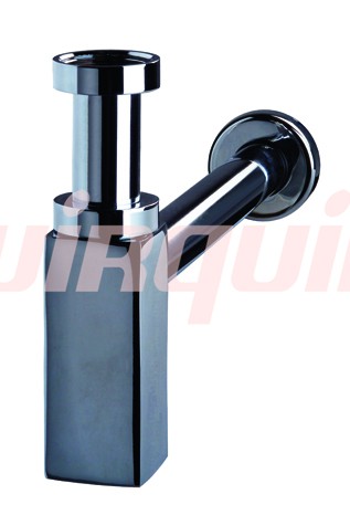 CAREIS Сифон хром., квадр. сечения 1 1/4*32 мм без выпуска, регулируемый от 45-110мм с отводом 380мм