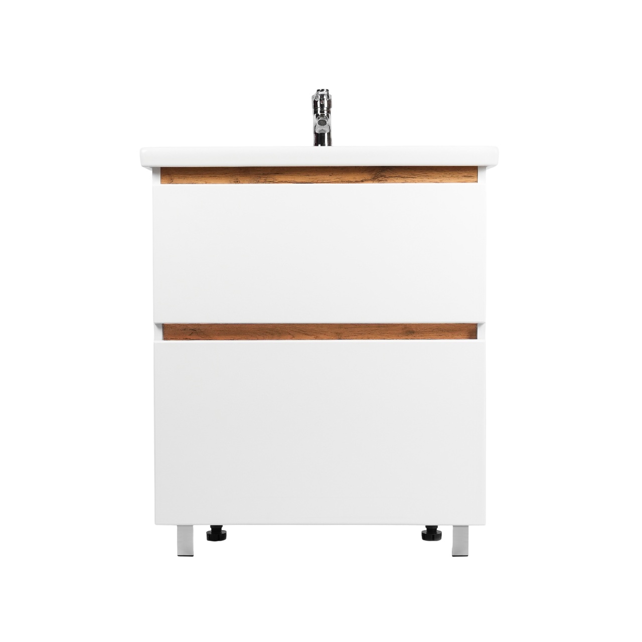 Тумба под раковину VIANT МАЛЬТА 60 напольная белый/дуб вотан (VMAL60CO-T2Y)