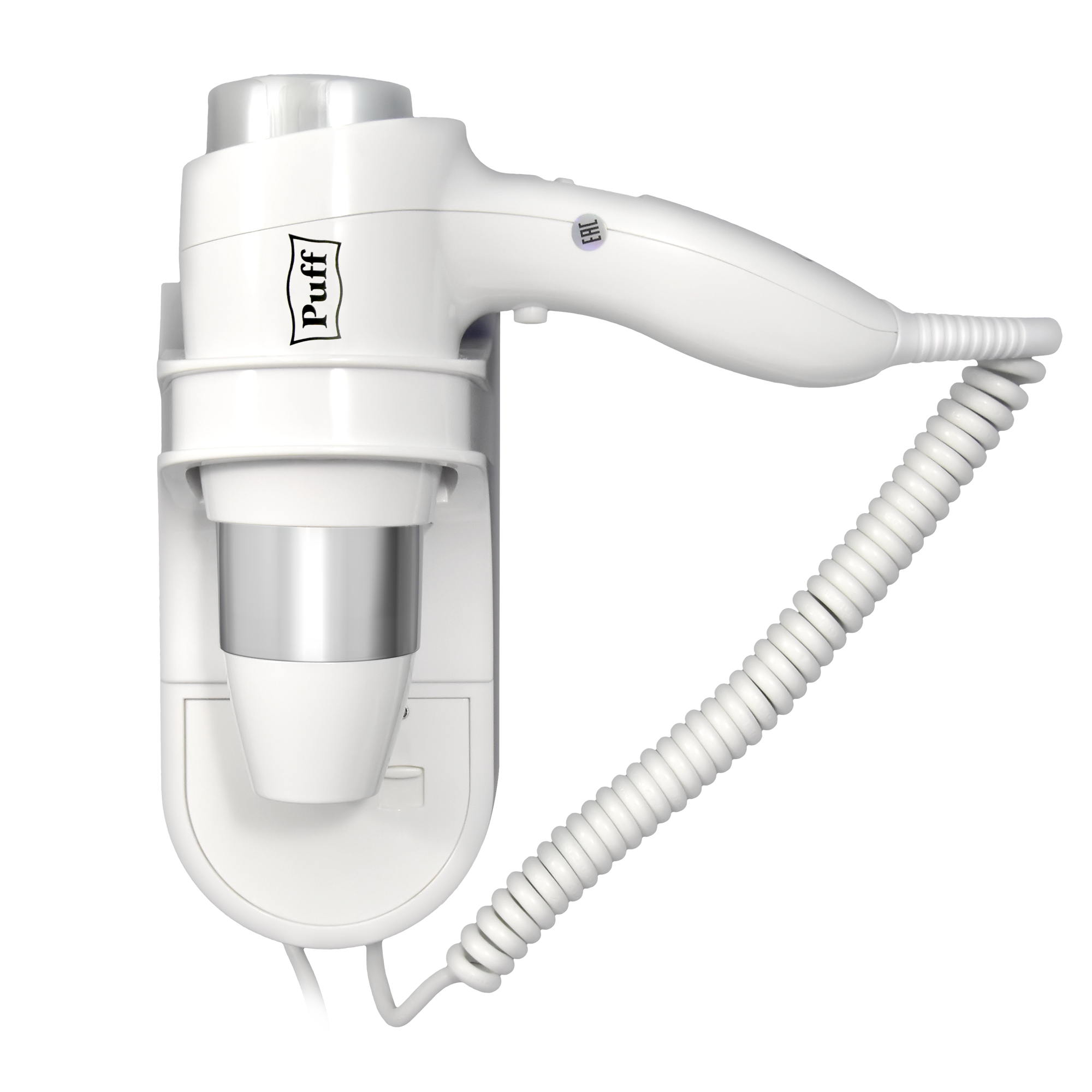 Фен для волос настенный PUFF-1600 белый, 1,6 кВт (1405.003)