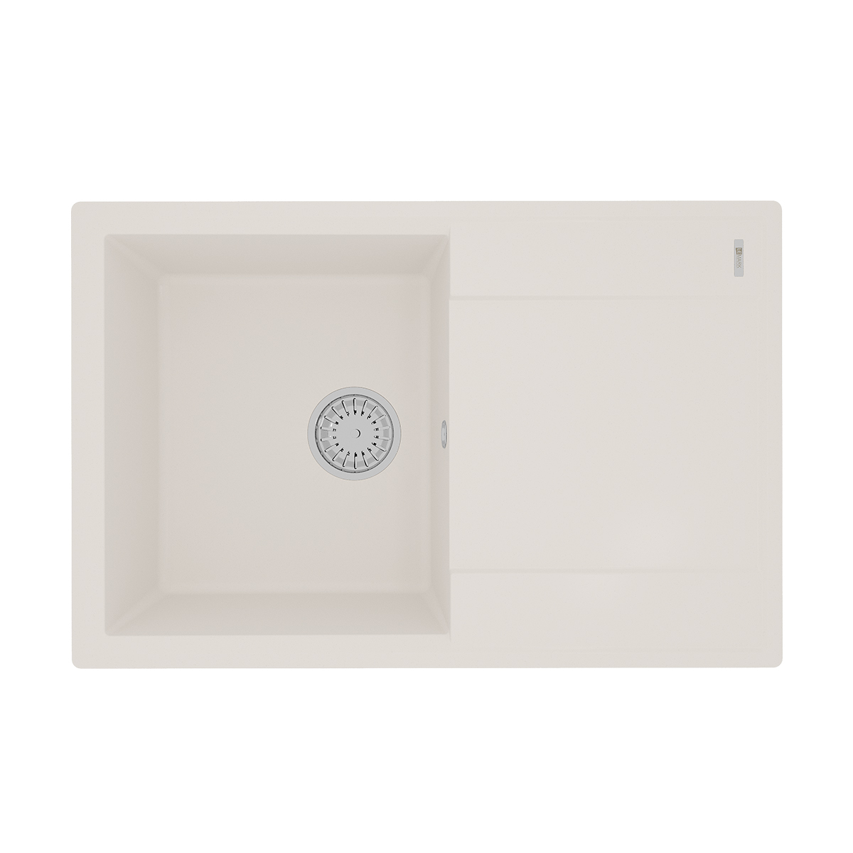 Кухонная мойка Lemark IMANDRA 760 врезная прямоугольная с крылом из кварцгранита, Жасмин 