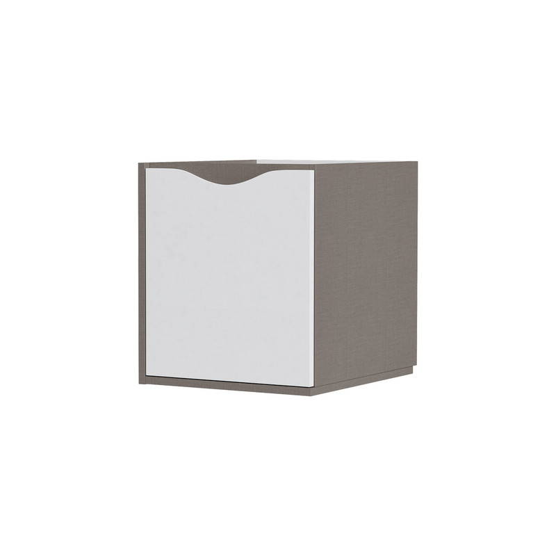 Тумба EQUIL Smile 40 под столешницу (100R 120R) подвесная 1дв. L белый/лен антрацит