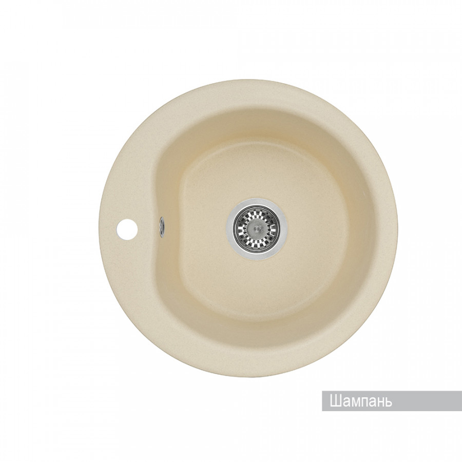 Мойка для кухни  Мида 510x510x210 мм,круглая, шампань