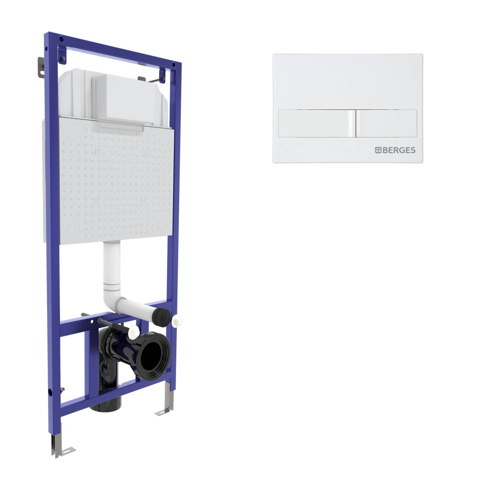 Инсталляция  для скрытого монтажа NOVUM L1 с кнопкой белая, BERGES