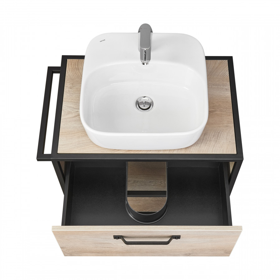 Тумба ЛОФТ ФАБРИК 65, дуб эндгрейн (под раковину ФАБИА 65, ОДРИ Round 62, ОДРИ Soft 42)