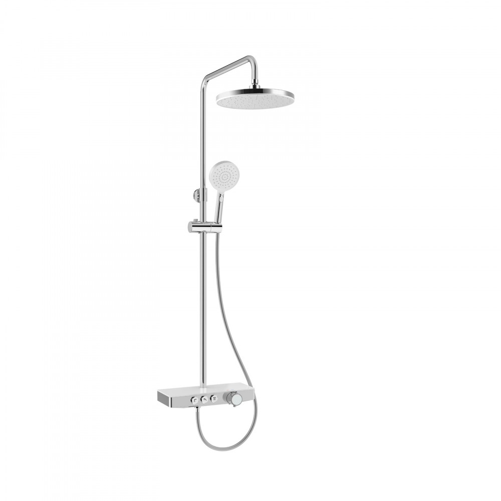 Душевая стойка MORANS с изливом и термостатом, хром, BERGES