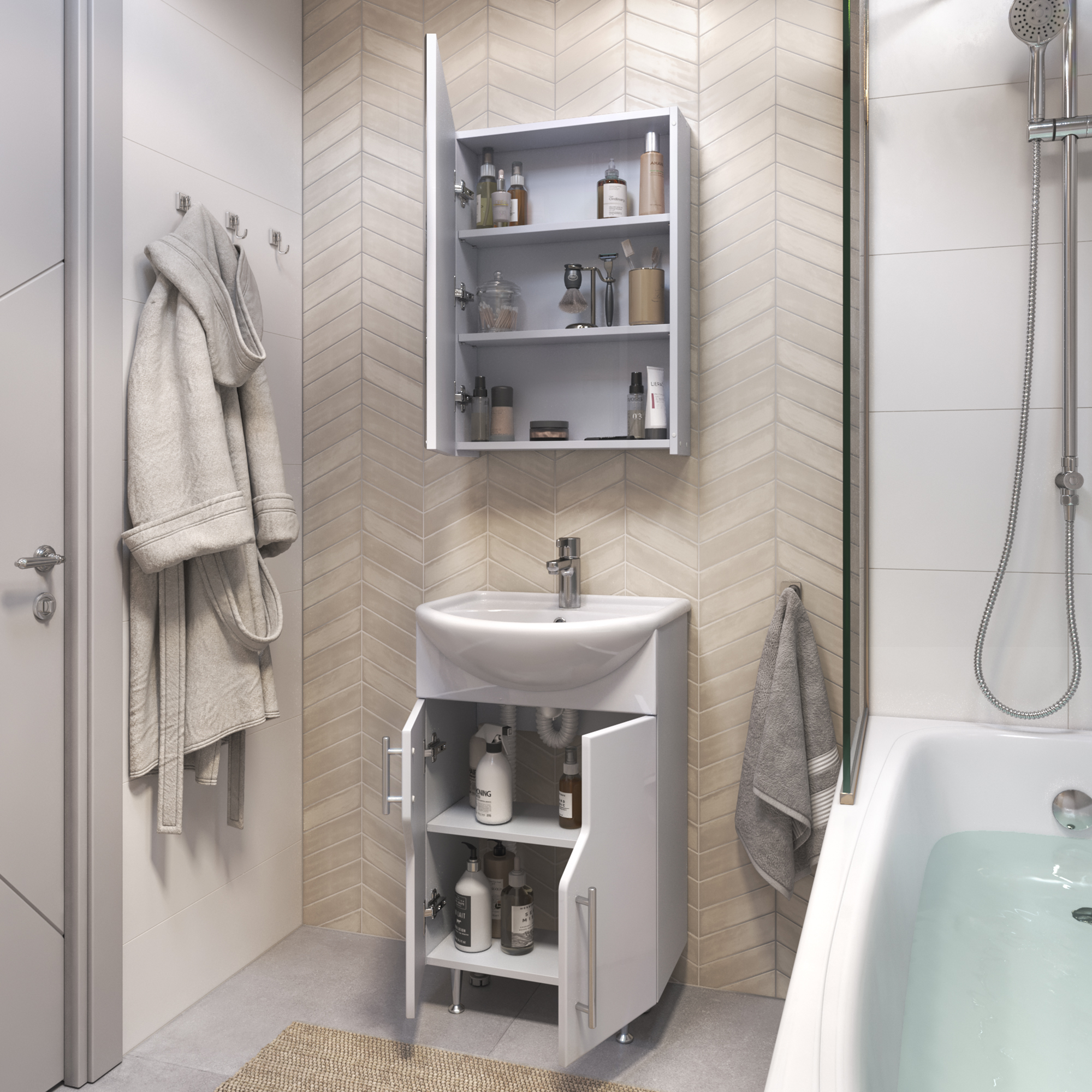 Зеркальный шкаф VIGO Grand 50 подвесной белый (zsh.GRA.50)