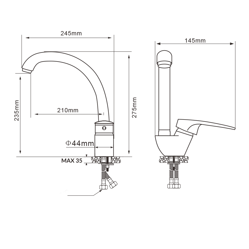 Смеситель для кухни KOMETA, KOM17-12040