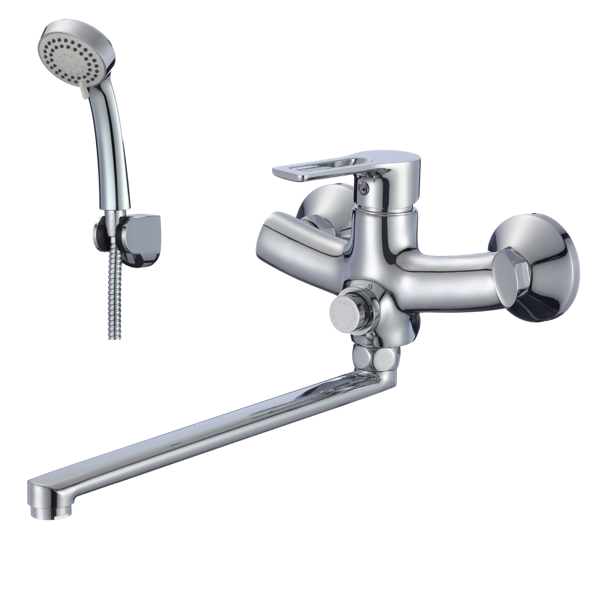 RS43 Смеситель для ванны, круг.пов.излив 350мм, р/ОД, хром, ROS, RS43-32