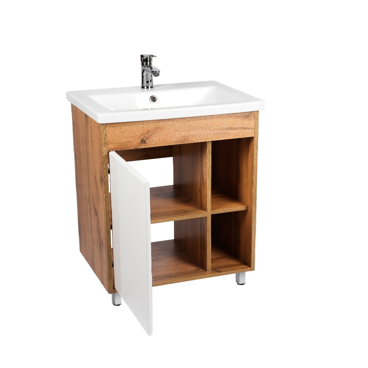 Тумба под раковину VIANT БОСТОН 70 напольная дуб вотан/белый (VBOS70CO-T1ST)