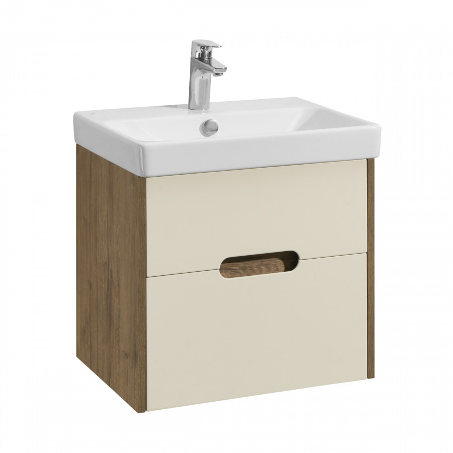 Тумба ОЛИВИЯ 55, бежевая, дуб велл (под раковину АДРИАНА 55)
