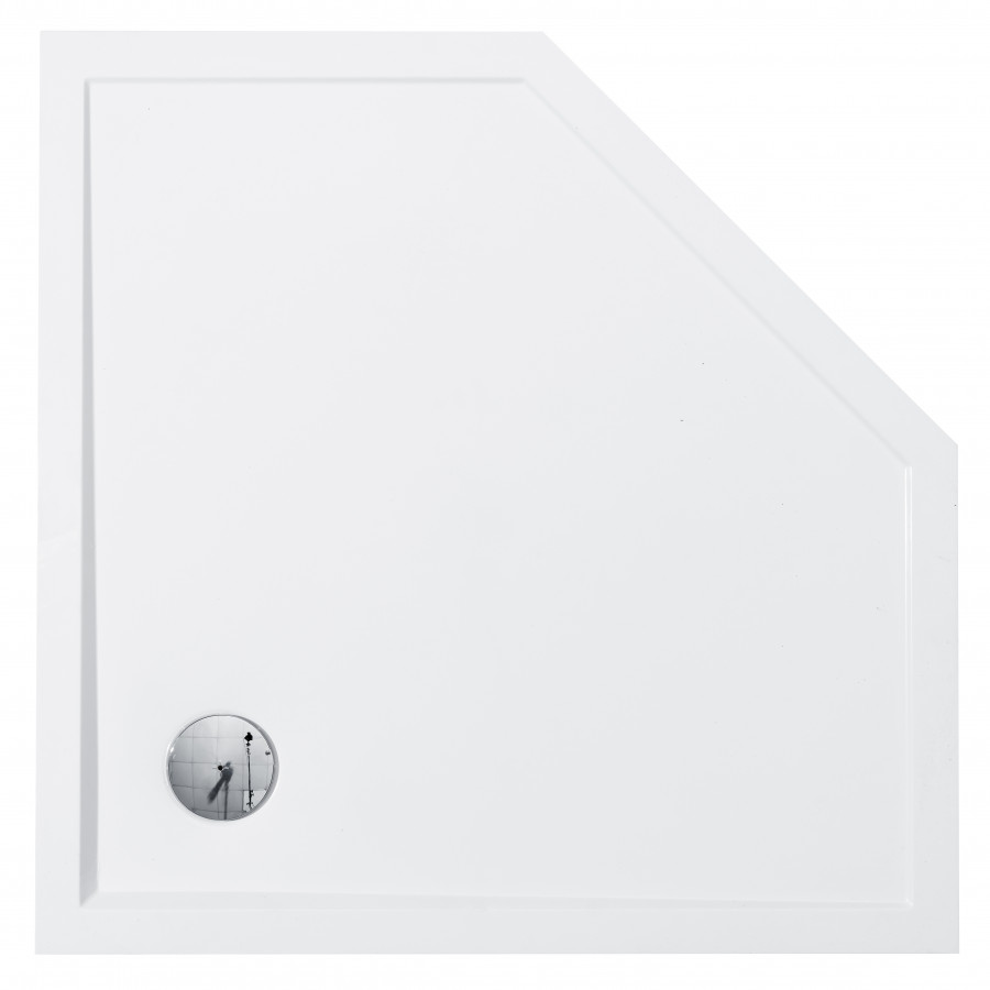 Поддон "Калифорния 100х100" пятиугольный, литьев.мрамор, бел.