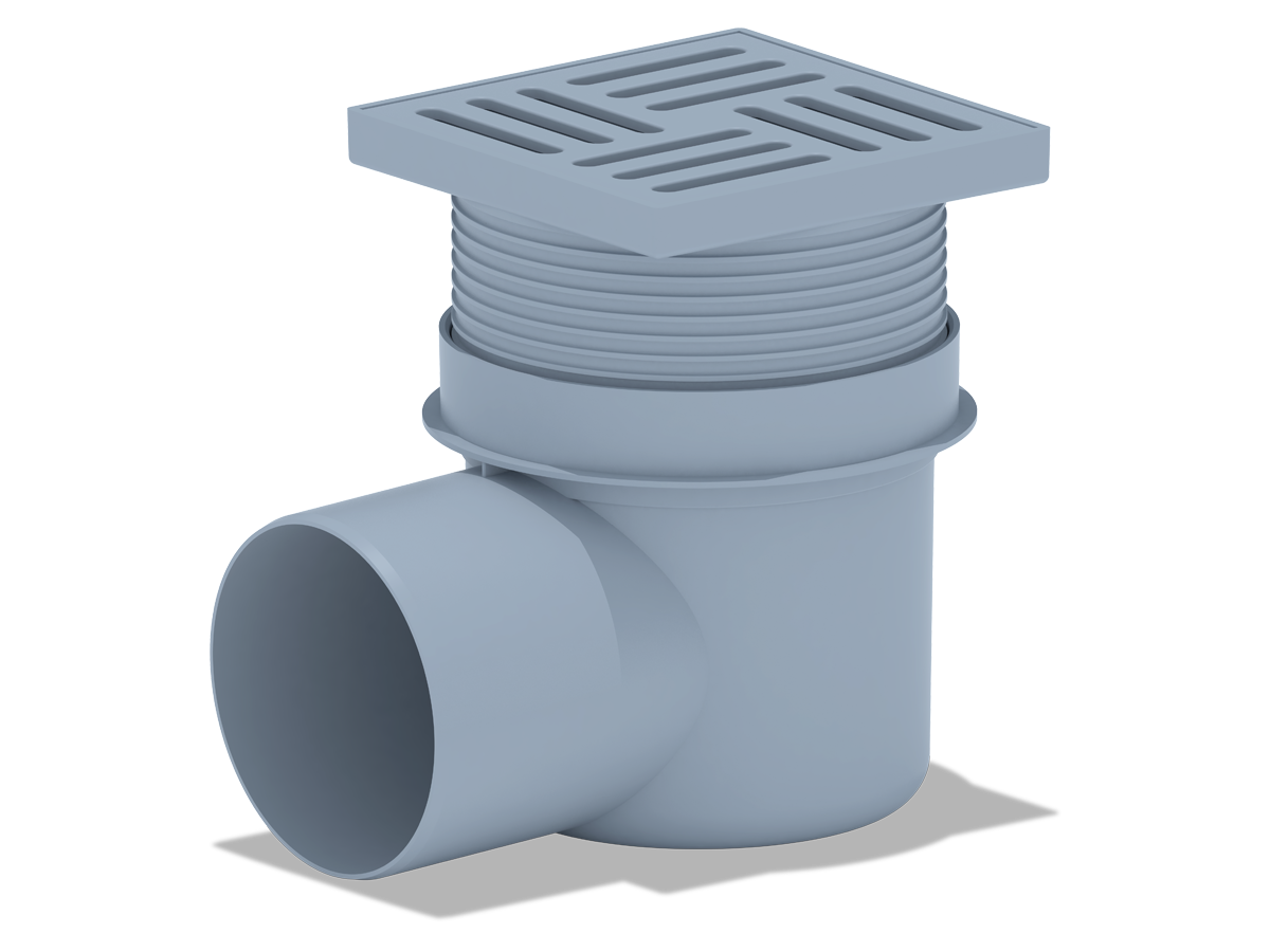 Трап гор. рег. выпуск 110 с решеткой 15х15 пластик, ANI PLAST