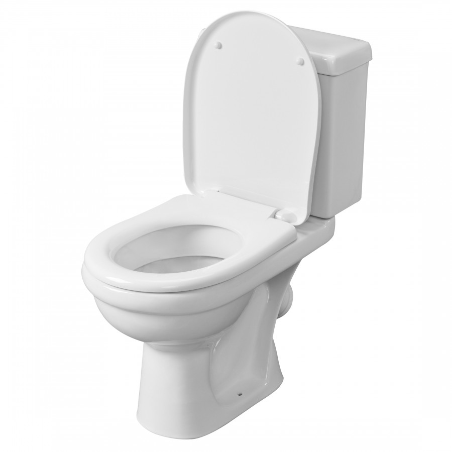 Унитаз-компакт "Визит" косой выпуск, с 1-режимной кнопочной арматурой  и сиденьем п/п "Уклад". SANTE