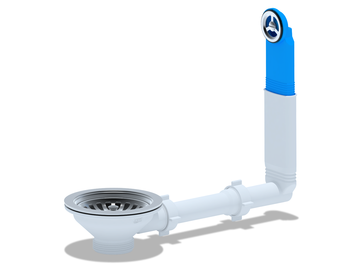 Перелив жесткий для мойки АНИ Пласт N320 с круглым вертикальным корпусом 3 1/2 дюйма