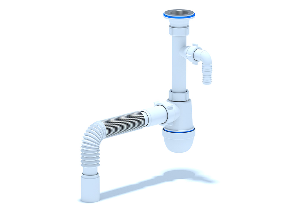 Сифон Ани 1 1/4"* 40с отв. с/м с г/тр 40х40, ANI PLAST