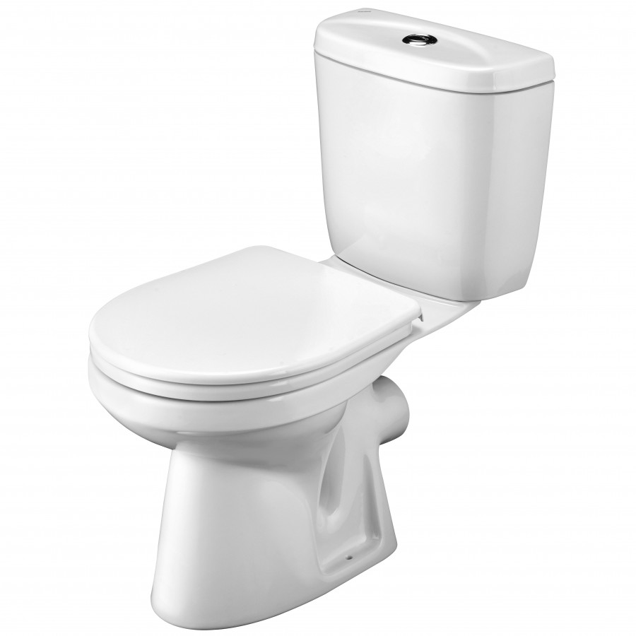 АНИМО Унитаз-компакт, горизонт. выпуск, эконом., 1-реж. арматура, сиденье полипропилен. САНТЕК 