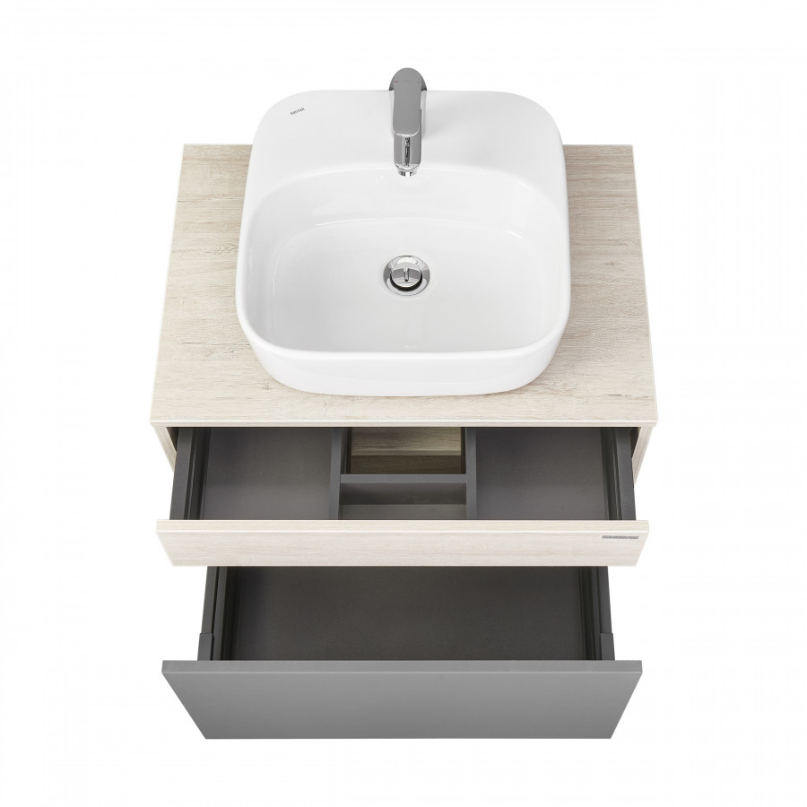 Тумба ЛОФТ УРБАН 65, серый графит, дуб орегон (под раковину MILA 35, MILA 40, ОДРИ 42)