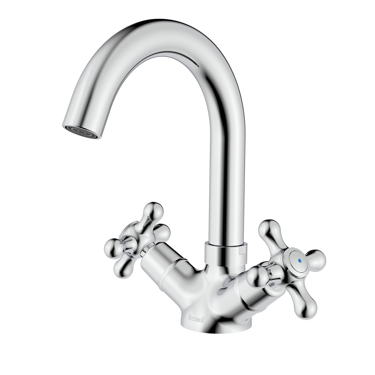 Смеситель ROSSINKA H02-64 для раковины с поворотным изливом, хром