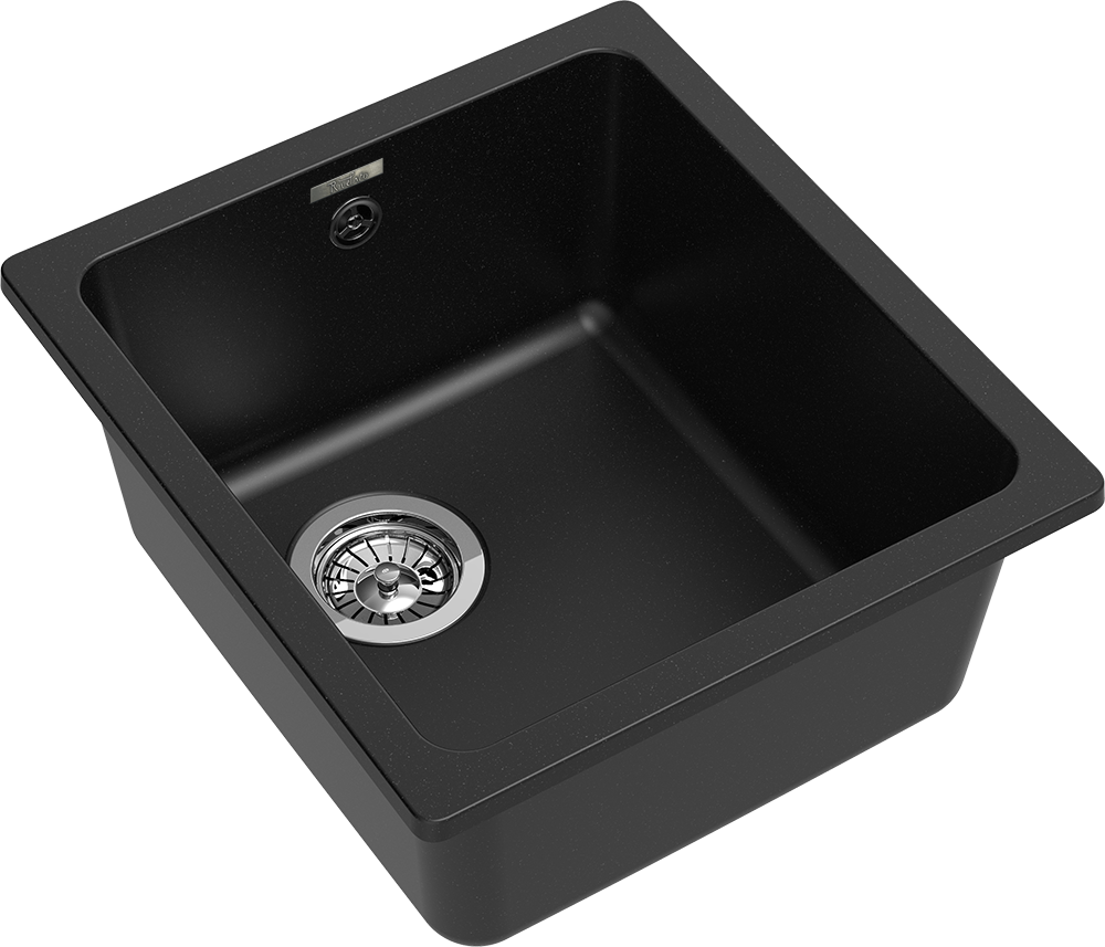 RIVELATO Мойка BERKANA 35 подст.монтаж 1-чаш 415*455 nero арт.