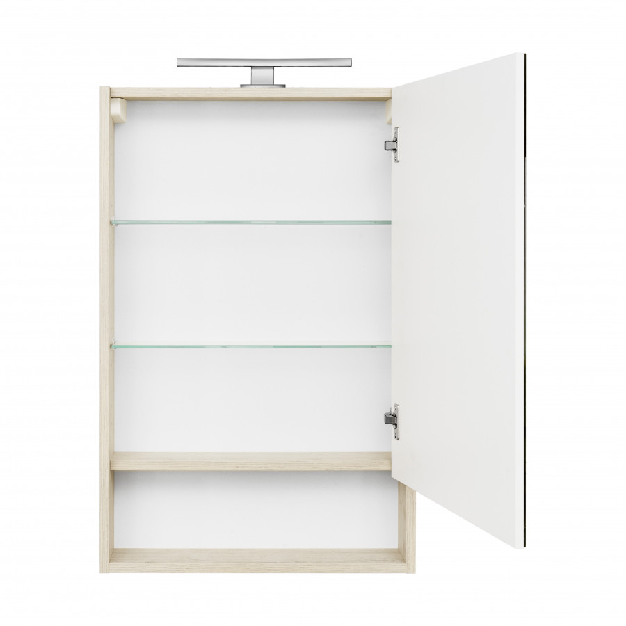 Зеркальный шкаф СКАНДИ 55, белый, дуб верона