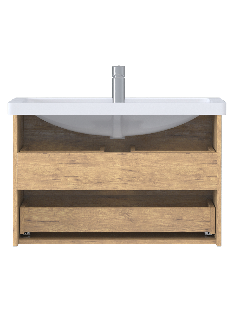 Тумба Fusta 80, подвесная, 2 ящ., дуб золотой, в разборе (под раковину Фостер 80)