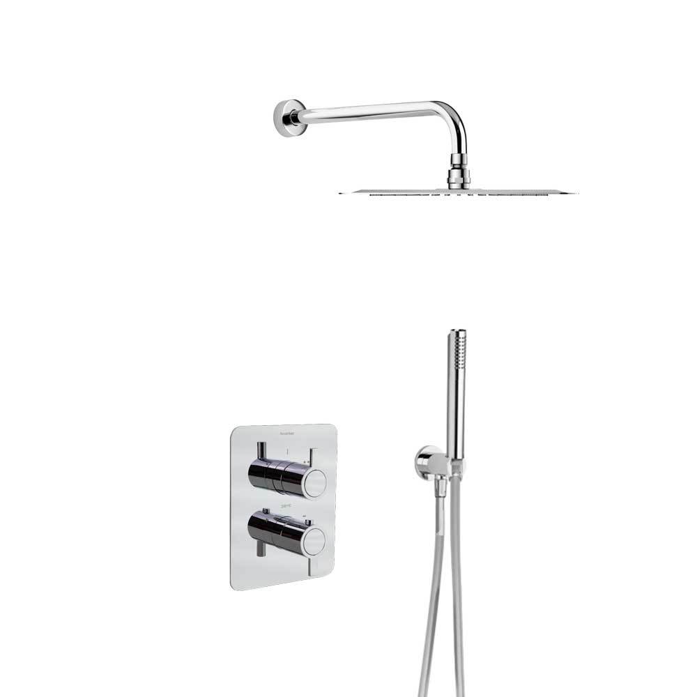 Встраиваемая термостатическая душевая система с тропическим душем и душевым комплектом DRAKO K338701