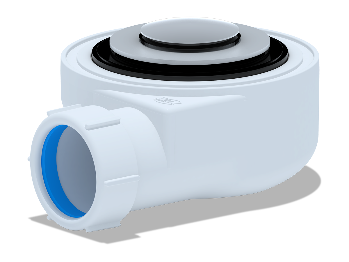 Сифон для душевого поддона 1 1/2*50 h=55mm, хром, клик-клак, сетка, ANI PLAST