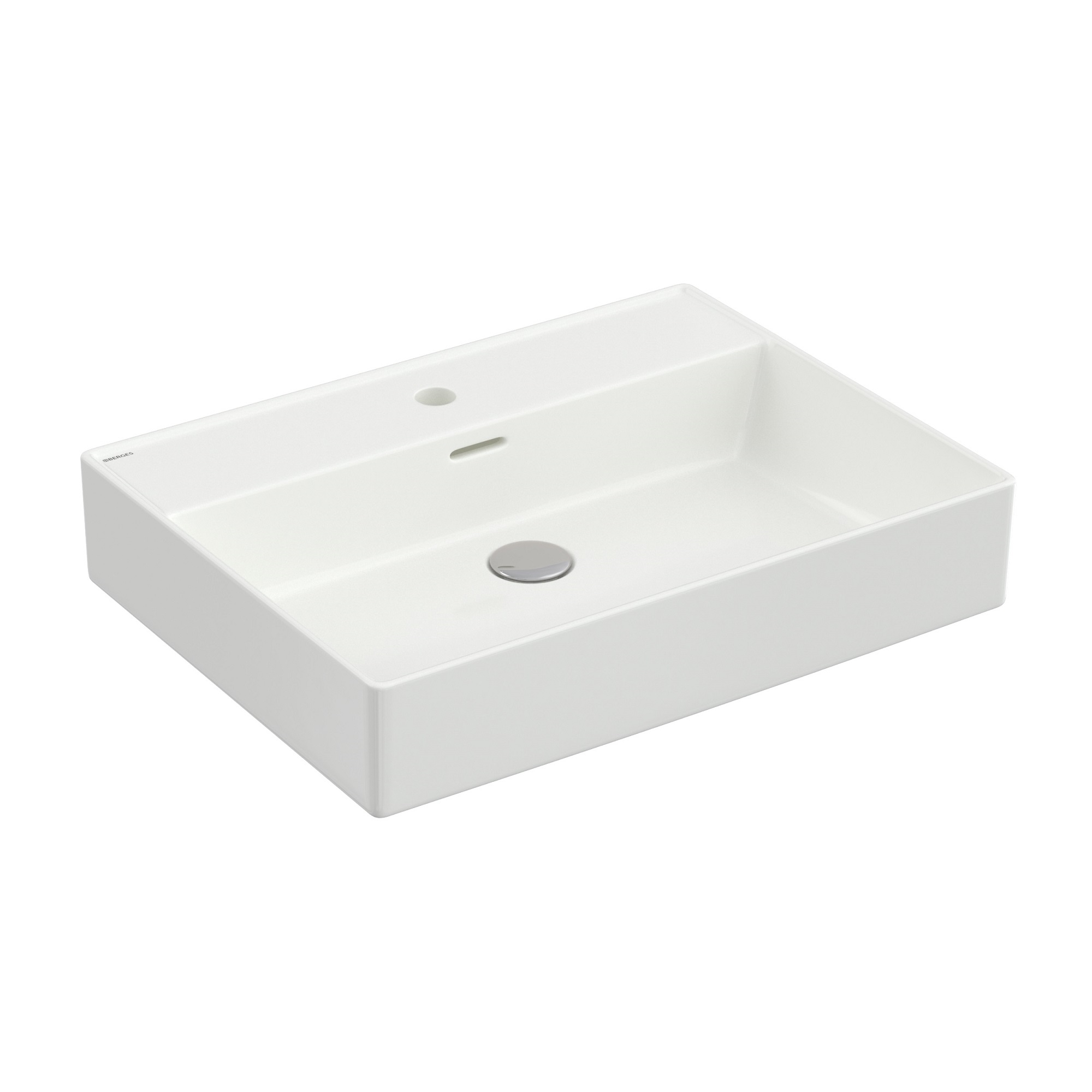 Раковина Ego 60х46,5 см, накладная, прямоугольная, белый глянец, BERGES